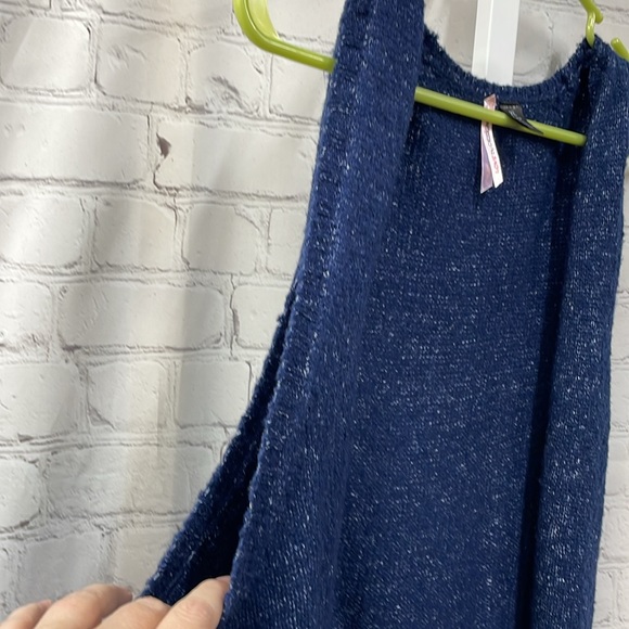 Love by Design navy speckled sweater duster vest XL open cardigan - Picture 2 of 6